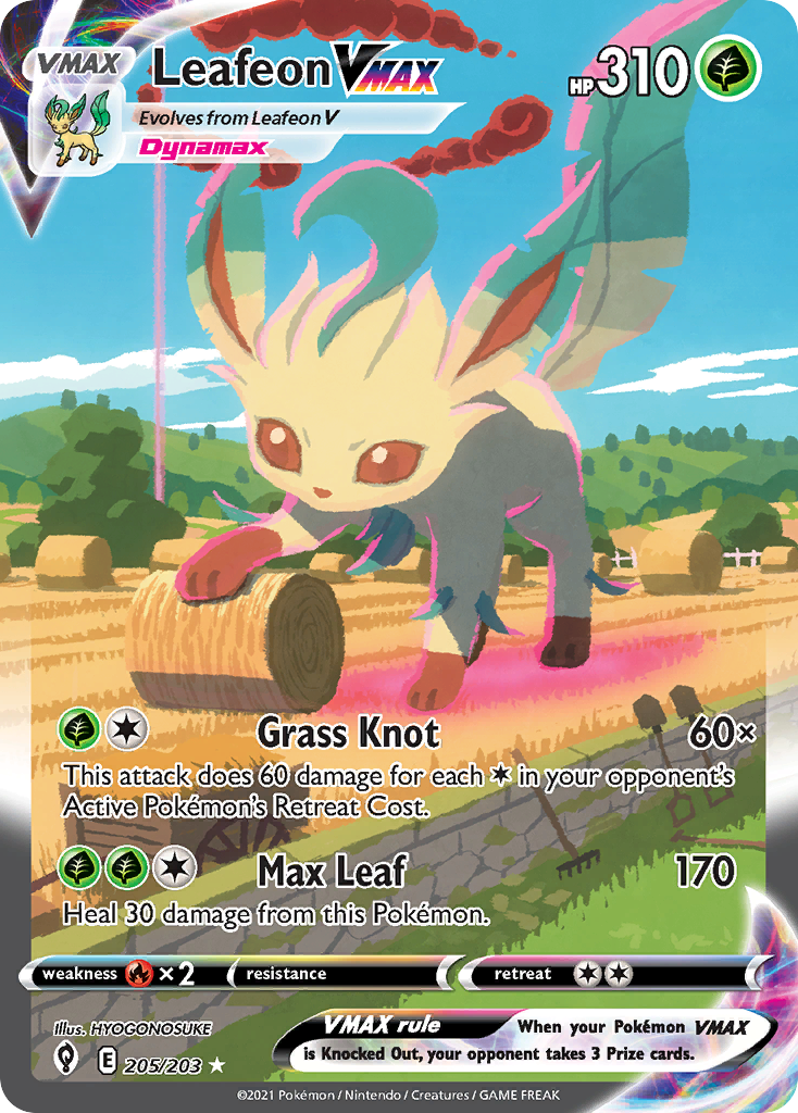 Leafeon VMAX, Evolving Skies, #205